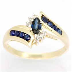 .74ct Natural Bl Sapphire Diamond Ring 9k Gold (JEW-9446X)