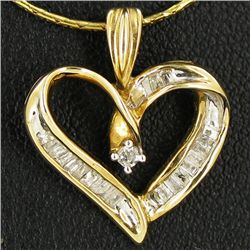 9.65twc Diamond 10k Gold Heart Pendant (JEW-3379)