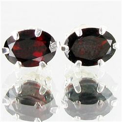 4.41twc Red Garnet Sterling Earrings (JEW-2655)