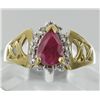 Image 1 : 1ct Ruby/Diamond 10k Gold Ring (JEW-1774)