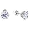 Image 1 : 14k White Gold Overlay Martini-set CZ Earrings