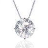 Image 1 : 14k White Gold Round-cut Moissanite Solitaire Necklace