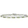 Image 1 : Sterling Silver Peridot 'X and O' Bracelet
