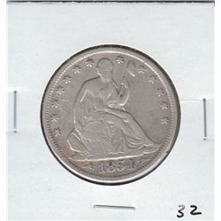 1854 SEATED HALF DOLLAR 50