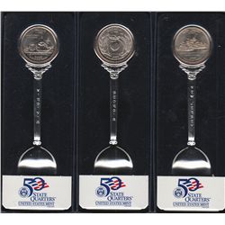 LOT OF 3 US MINT ISSUE QUARTER SPOONS