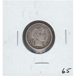 1914 BARBER DIME NICE DETAILS