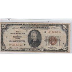 $20 FRBN RICHMOND 1929