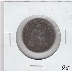 1857 SEATED QUARTER NICE FEATHER DETAILS