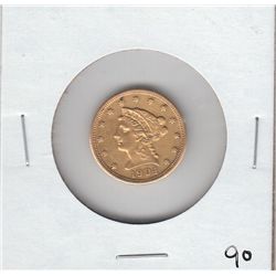 SHARPLY DETAILED $2.5 GOLD 1904 LIBERTY QUARTER EAGLE