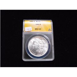 1885 $1 MORGAN SILVER ANACS MS 63