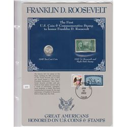 1946 SILVER DIME AND 1 CENT STAMP SET