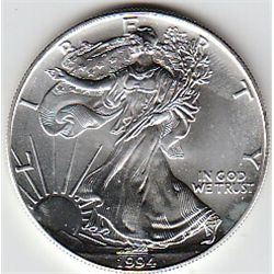 1994 AMERICAN SILVER EAGLE BLAZING