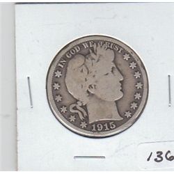 1915 S BARBER HALF SILVER DOLLAR
