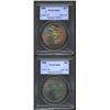 Image 1 : 1888 S$1 MS65 PCGS, beautifully toned in rainbow colors on the obverse with mottled sprays of golden