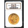 Image 1 : 1861-S $20 MS61 NGC.