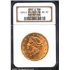 Image 1 : 1887-S $20 MS62 NGC.