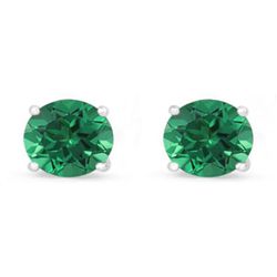 Genuine 3.40 ctw Emerald Stud Earring 14kt Yellow or White Gold 0.96g