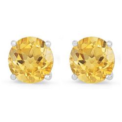 Genuine 2.20 ctw Citrine Stud Earring 14kt Yellow or White Gold 0.92g