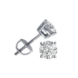 3.00 ctw Round cut Diamond Stud Earrings, G-H, SI-I, (screw back)