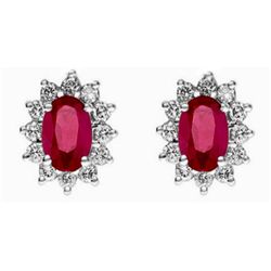 Genuine 2.50 ctwRuby Earring 14kt Yellow or White Gold 2.1g