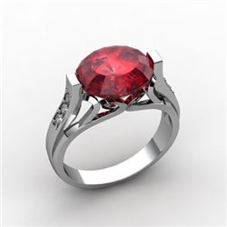 Genuine 6.09 ctw Ruby Ring 10kt White or Yellow Gold