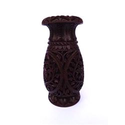 Natural Articrafts Wooden Flower Vase in Rose Wood Color