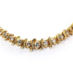 Genuine Diamond Tennis Necklace 3.75 ctw & Diamond Necklace 14KTGold