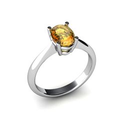 Genuine 1.75 ctw Citrine Ring 18kt White or Yellow Gold