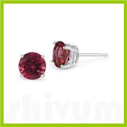 Genuine 4.50 ctw Ruby Stud Earrings 14kt Gold-White