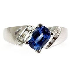 Genuine  Blue Sapphire  1.68  ctw  Diamond Ring  14KT  4.8g  RS6.0