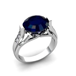 Genuine 6.09 ctw Sapphire Ring 14kt White or Yellow Gold