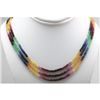 Image 1 : Genuine Designer Multi Color 3 Strand Multi Precious Micro Faceted Roundel 3mm approximate, 123.50ct