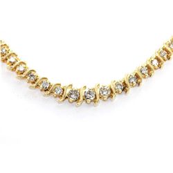 Genuine Diamond Tennis Necklace 3.40 ctw & Diamond Necklace 14KTGold