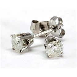 0.75 ctw Round cut Diamond Stud Earrings, G-H, SI-I,  (push back)