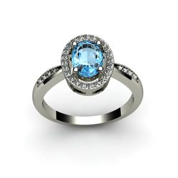 Topaz 1.85 ctw & Diamond Ring 18kt W/Y  Gold