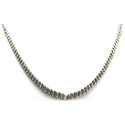 Genuine 4.12ctwe Round Cut Diamond Drops Graduated Necklace 14k White Gold, 28.94g