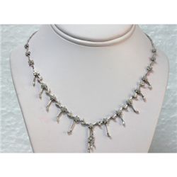 Genuine 4.04 ctw Diamond Necklace 14kt White Gold