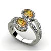 Image 1 : Citrine 1.23 ctw & Diamond Ring 18kt W/Y  Gold