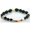 Image 1 : Natural Emerald Graduated Teardrop Bracelet and Pearl 111.52ctw with brass clasp