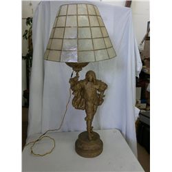 Large Antique Lamp with Shade