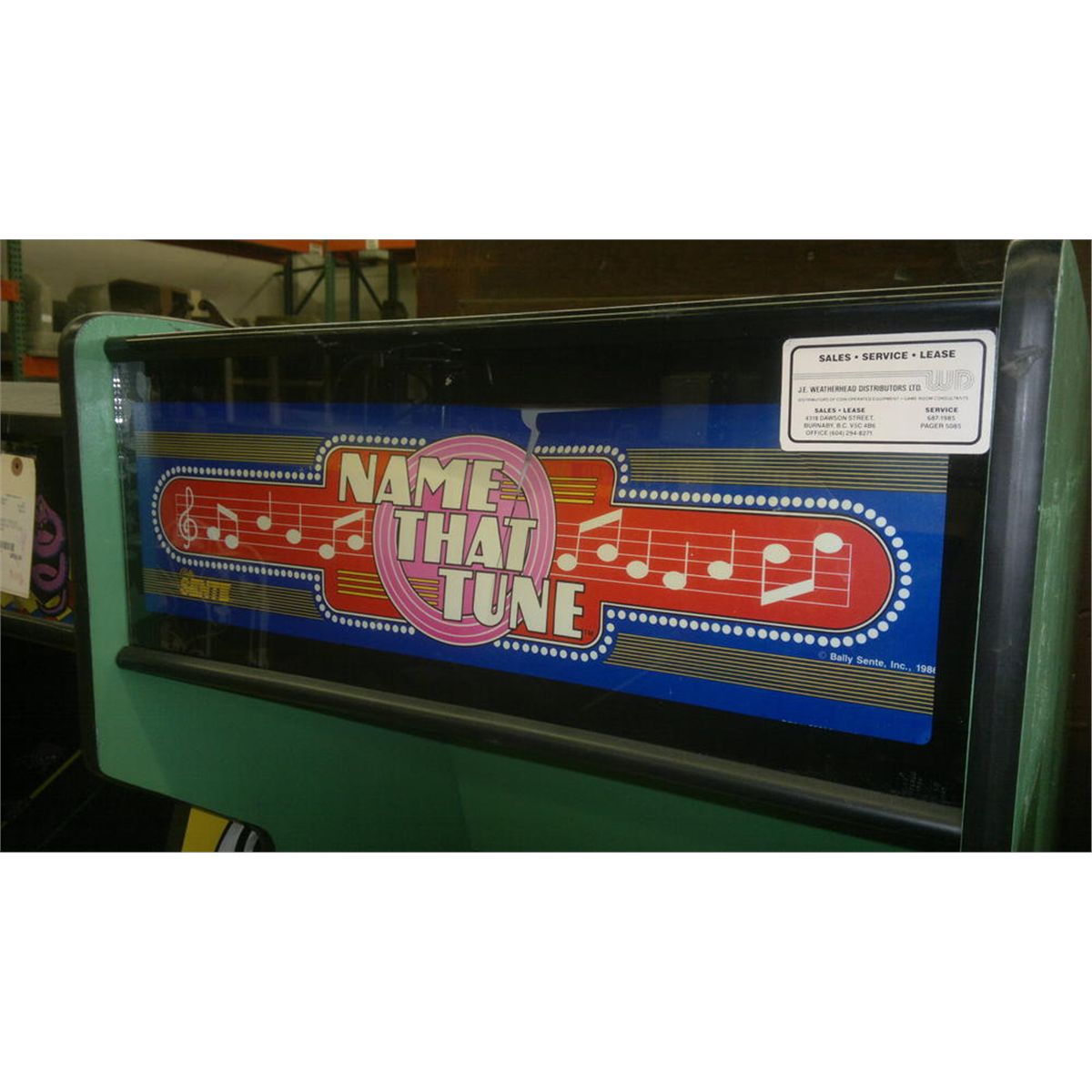 Vintage Arcade Game 'Name That Tune' Bally Sente (works)