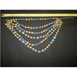 Vintage Costume Jewelry:  Metal Necklace with Blue