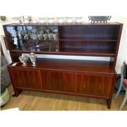 Rosewood China Cabinet with Sliding Glass Panels