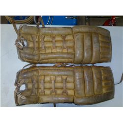 Old Leather Goalie Pads