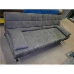 Modern Micro Fibre Futon, (folds flat with 2 pillows)