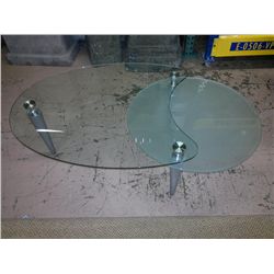 Bi-Level Contemporary Glass Coffee Table