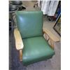 Image 1 : Rocking Chair Green with Pine Wagon Wheel Style Sides