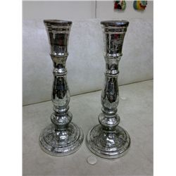 Pair of Mercury Glass Candle Sticks