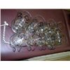 Image 1 : Vintage Drinking Glasses Black and Gold Geometric Pattern includes the original tray