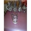 Image 2 : Vintage Drinking Glasses Black and Gold Geometric Pattern includes the original tray
